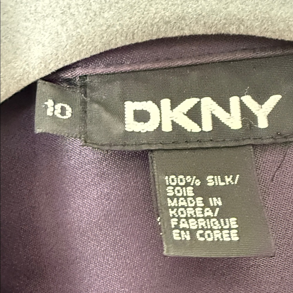 DKNY Women's Dark Purple Button Down Shirt - Picture 3 of 10
